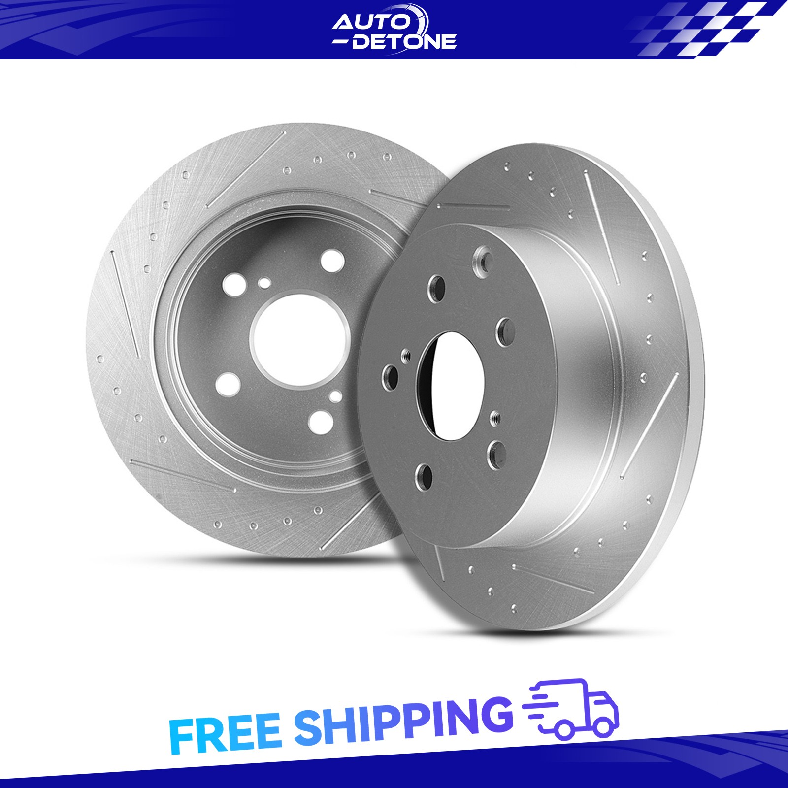 2X Rear Disc Brake Rotors Slotted & Solid For Toyota RAV4 2006-2018 Lexus HS250h