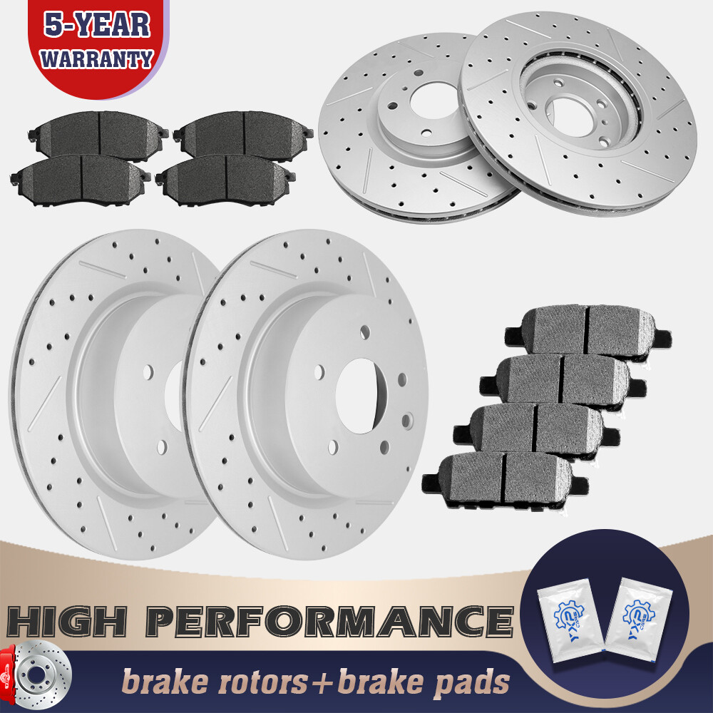 Front Rear Brake Rotors + Brake Pads For Nissan 370Z Infiniti G35 G37 M35 M45
