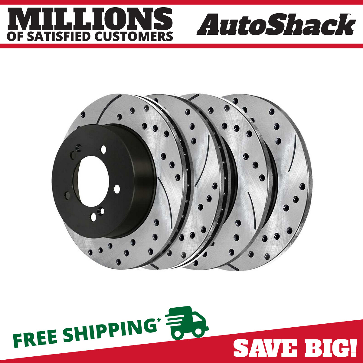 Front and Rear Drilled Brake Rotors Black Set of 4 for Hyundai Elantra Kia Soul