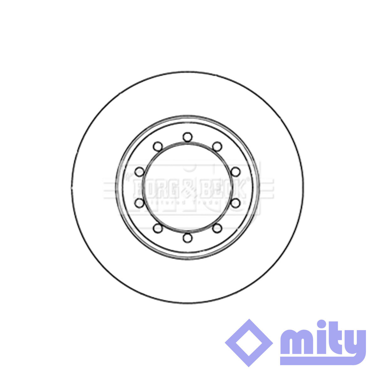 Fits Ford Transit 2007-2014 2.3 2.4 dCi 2.5 3.2 1x Brake Disc Rear Mity 1488311
