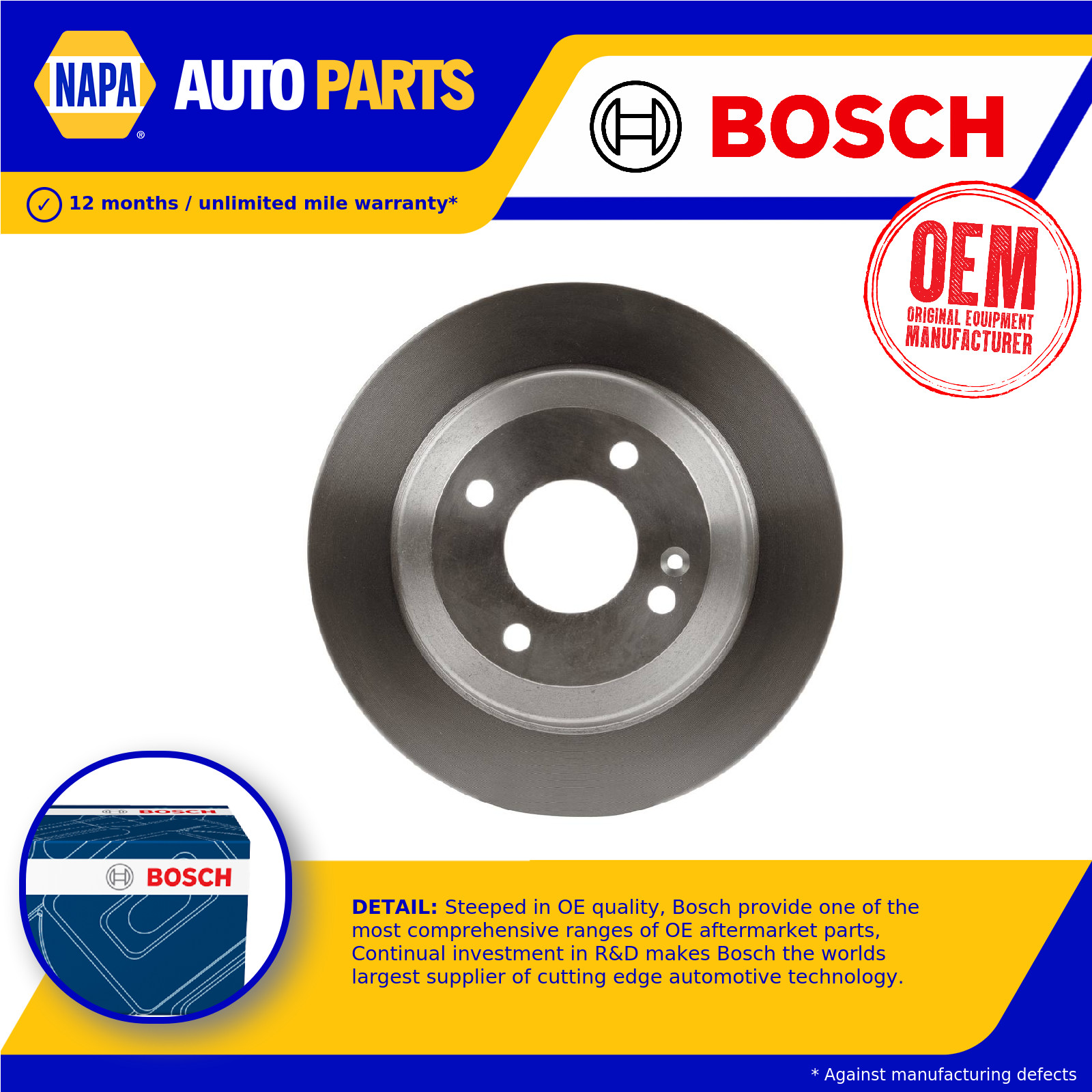 2x Brake Discs Pair Solid Rear 262.1mm 0986479A44 Bosch Set K584110U300 BD1731