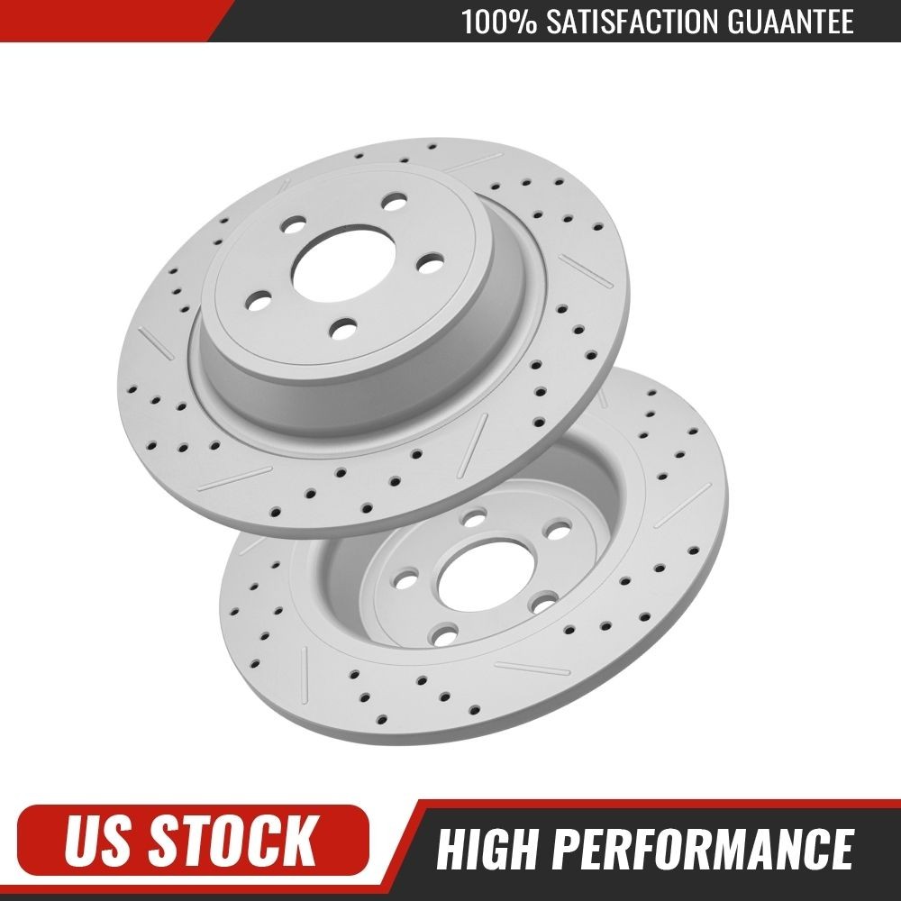 Rear Drilled Disc Brake Rotors for Ford Edge Fusion MKX MKZ Nautilus Continental