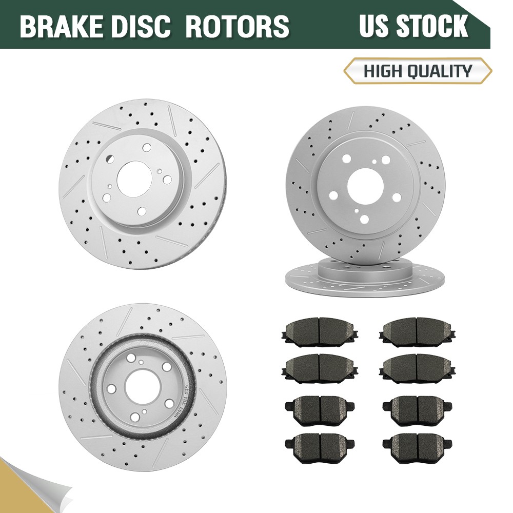 Front Rear Brake Rotors Ceramic Pads for 2009 – 2013 Pontiac Vibe Toyota Matrix