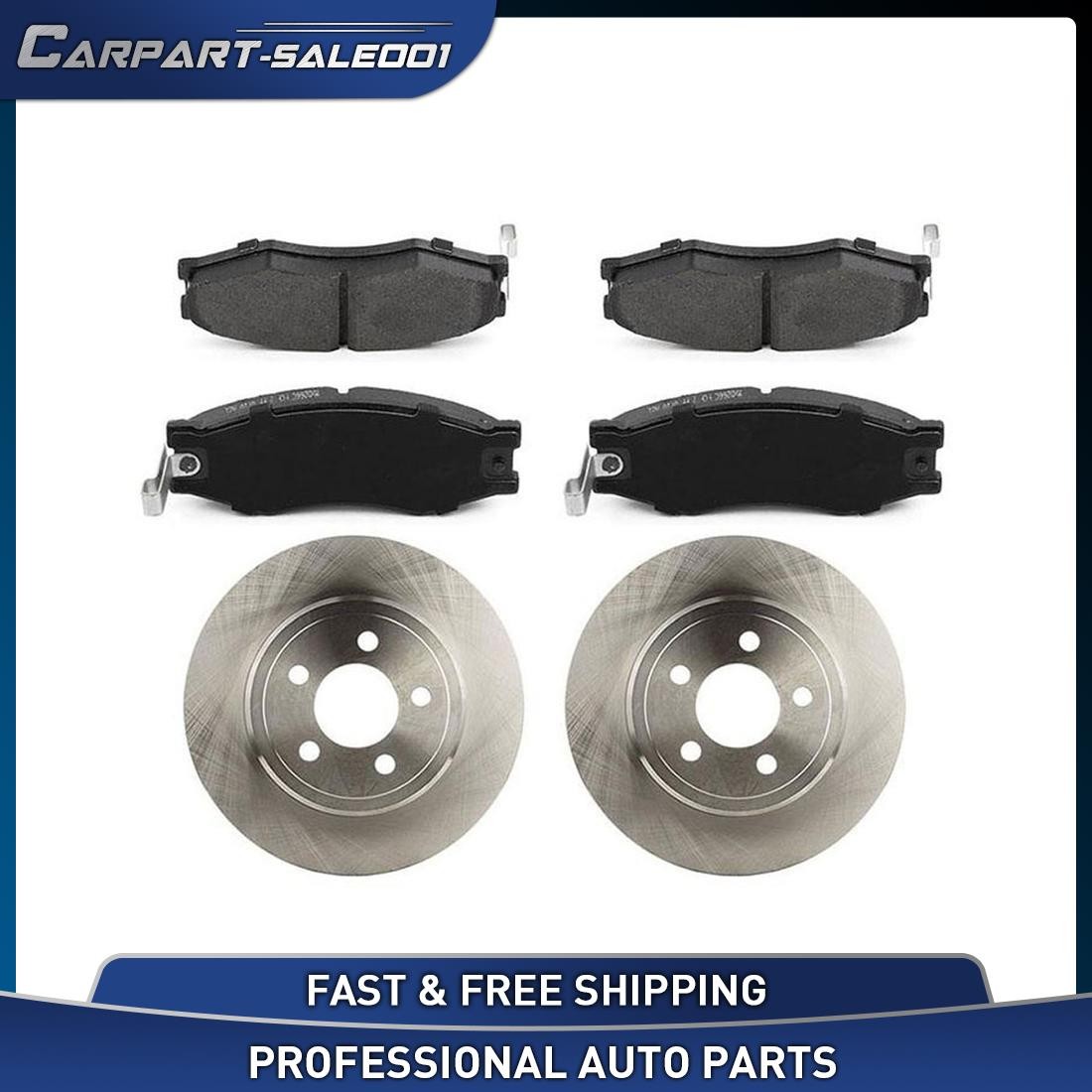 Front OE Rotors Ceramic Brake Pads for 1984-1989 Nissan 300ZX 3.0L