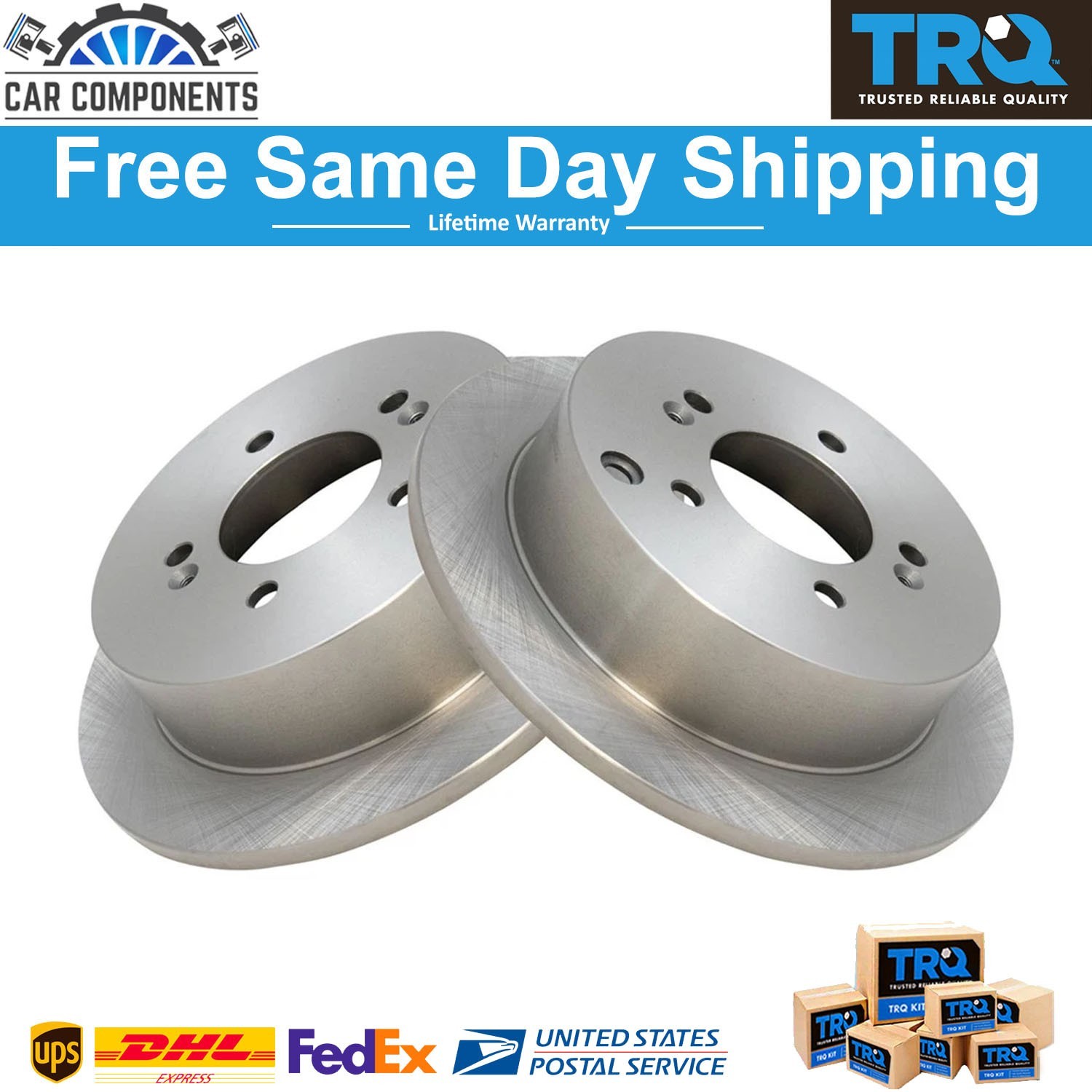 New Rear Brake Rotor Pair Set of 2 For Hyundai Santa Fe Tucson Kia Sportage