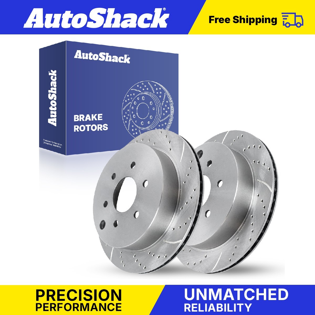 Rear Drilled Slotted Brake Rotors for 2005-2025 Nissan Frontier
