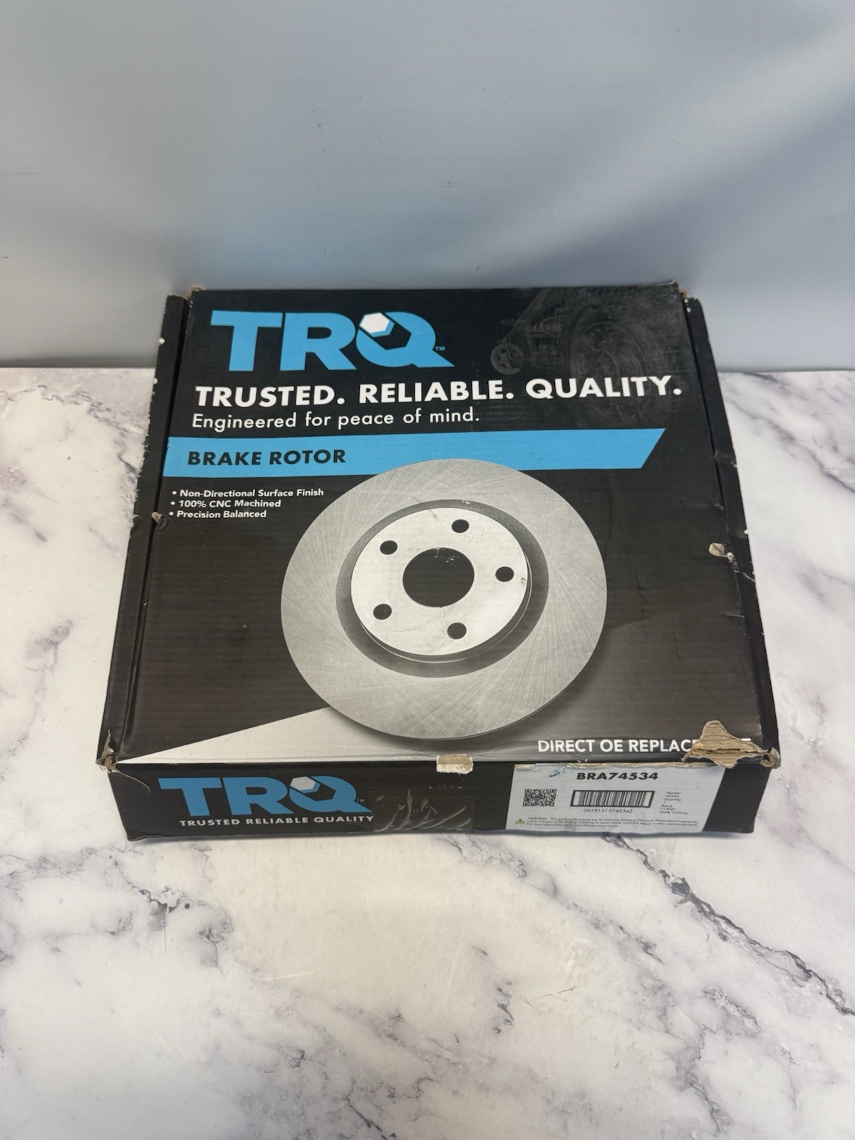 TRQ Disc Brake Rotor Replacement BRA74534 With Pads Included Non Directional