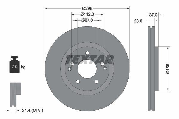 TEXTAR Brake Discs & Pads Front Braking Service Set Fits Ssangyong Tivoli XLV