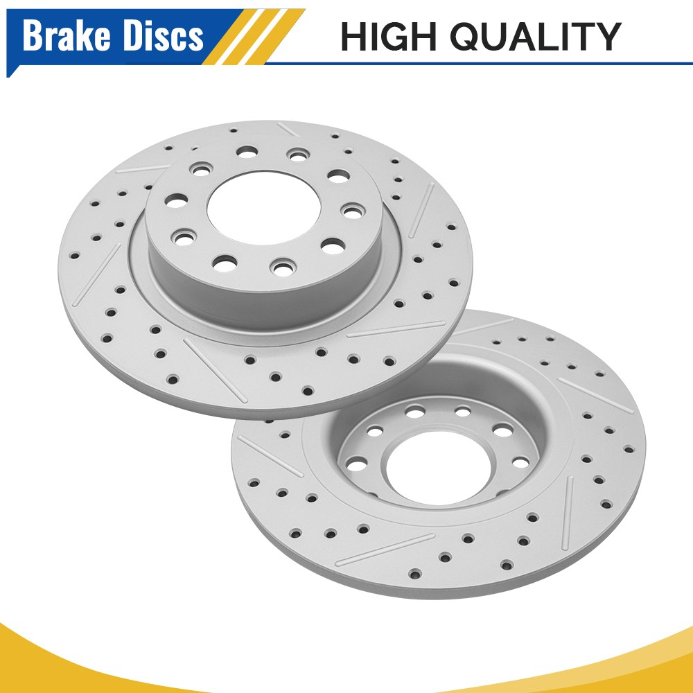 10.39 inch (264mm) Rear Drilled Brake Rotors For 2013 2014 2015 2016 Dodge Dart