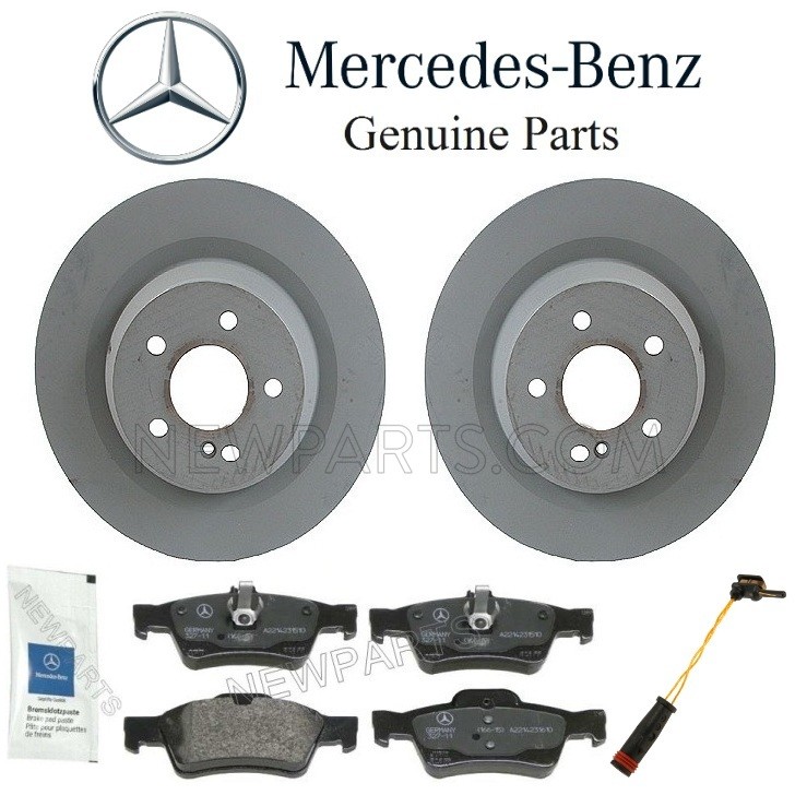 For Mercedes C216 CL W221 S Rear Brake Pad Set Sensor Lube Disc Rotors Kit OES