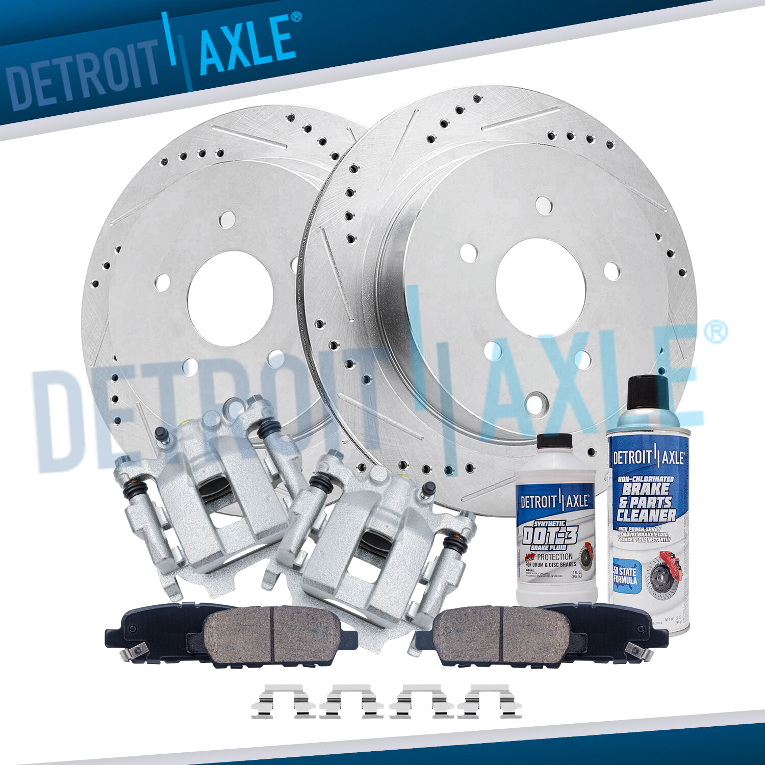 Rear Drilled Rotors & Calipers + Brake Pads for Murano Q50 Q60 Q70 M37 M56 Quest