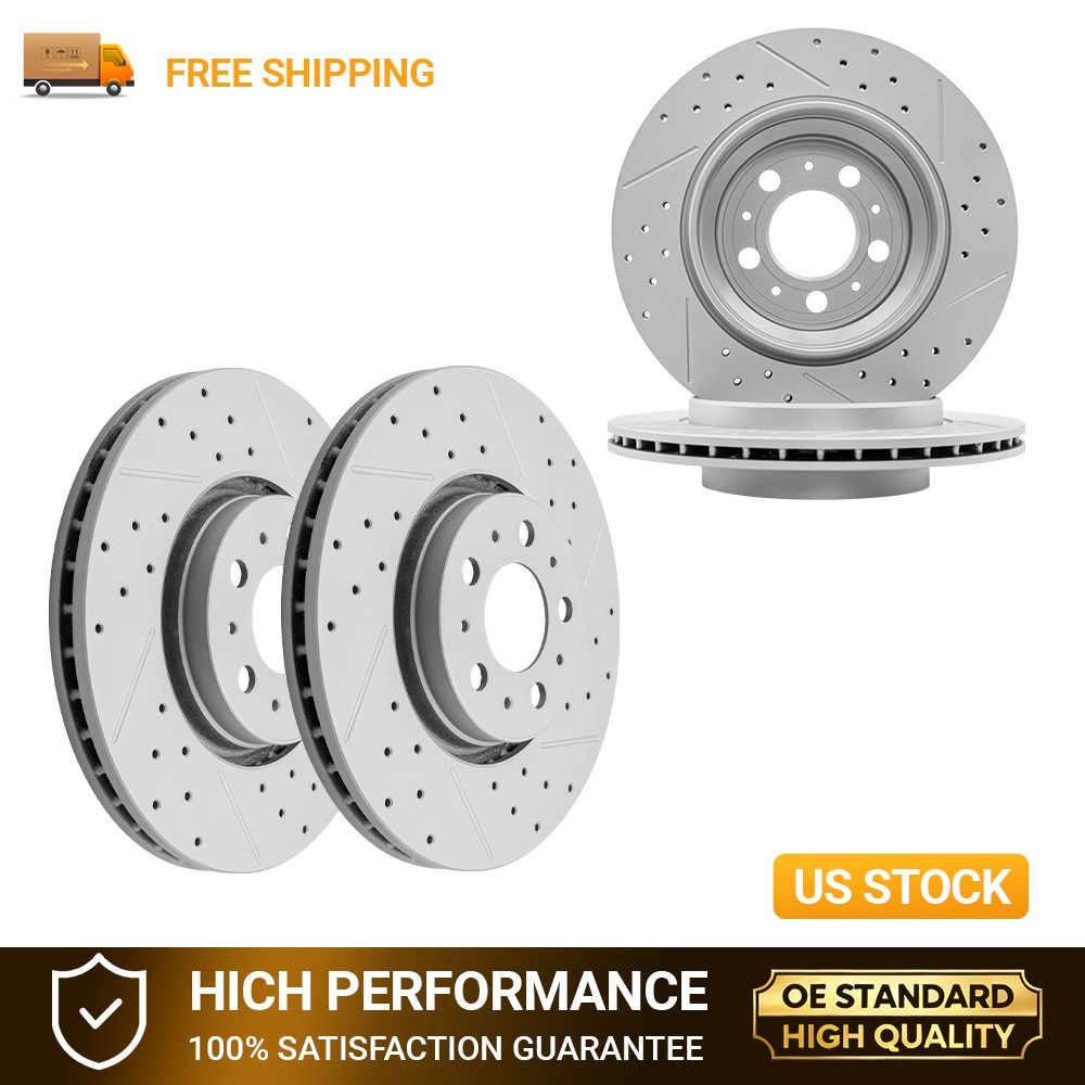 For Volvo XC90 2003-2014 316mm Front & 308mm Rear Disc Drilled Brake Rotors