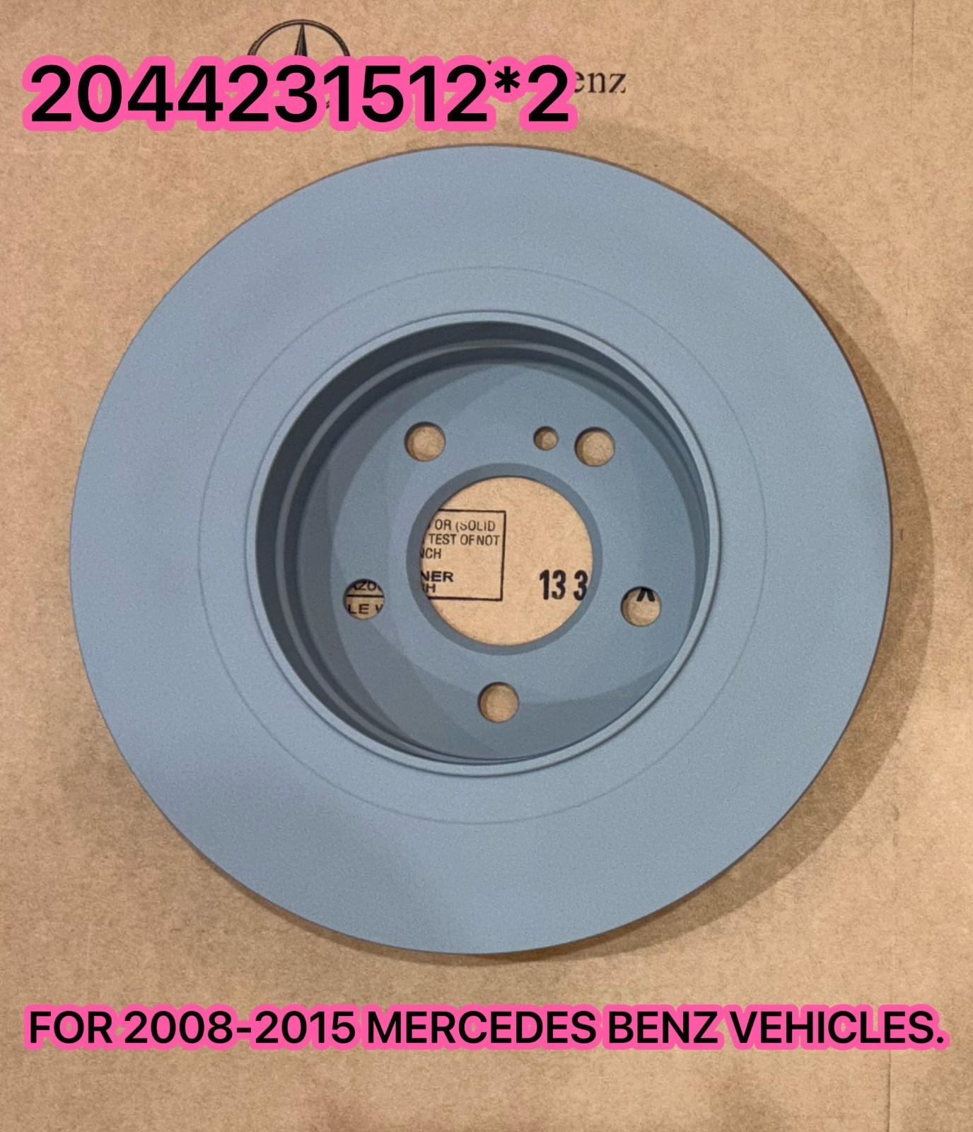 Gen Mercedes Left & Right Rear 2 Disc Brake Rotors W204 C230 C250 C300 USA