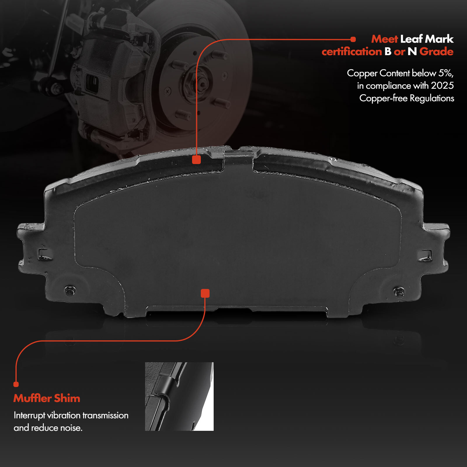 Front Disc Brake Rotor & Pad & Rear Brake Drum & Shoe for Toyota Yaris 2007-2014