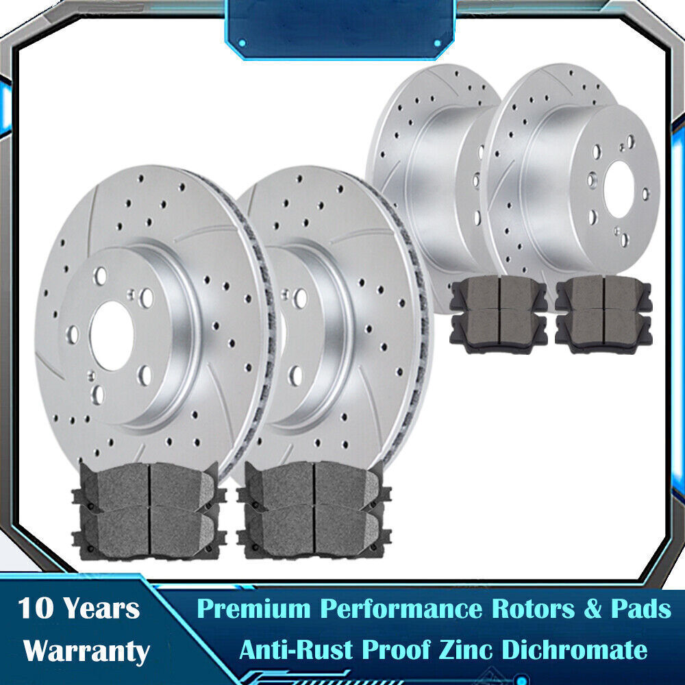 Front Rear Brake Disc Rotors and Pads Brakes Kits for Toyota Camry AVALON ES350