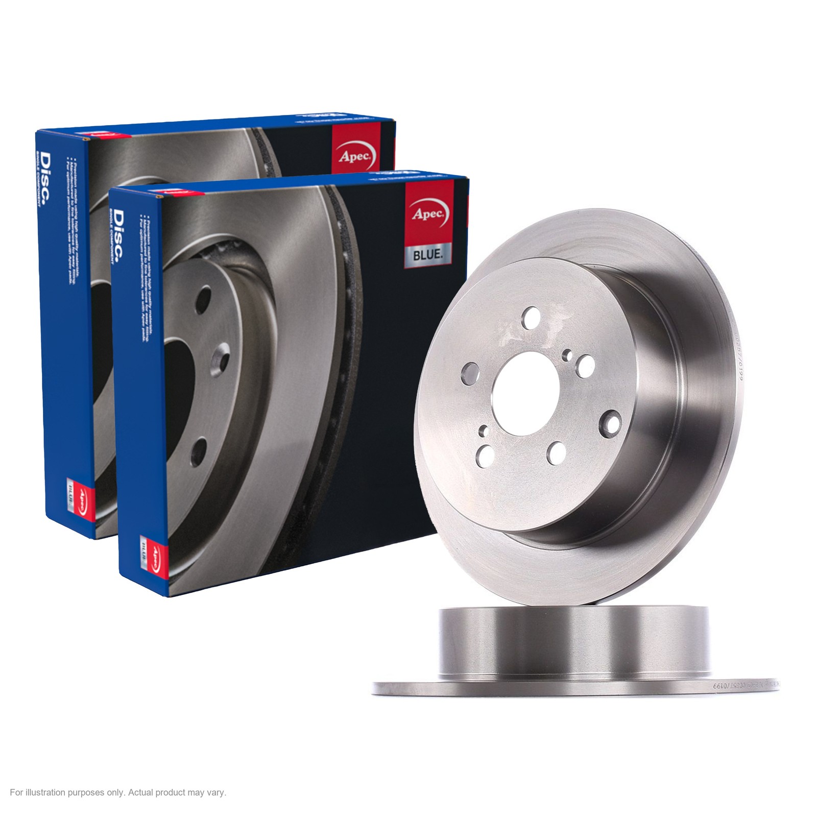 2X APEC Rear Brake Discs for TOYOTA PRIUS Liftback 2003-09 269mm Solid SDK6178