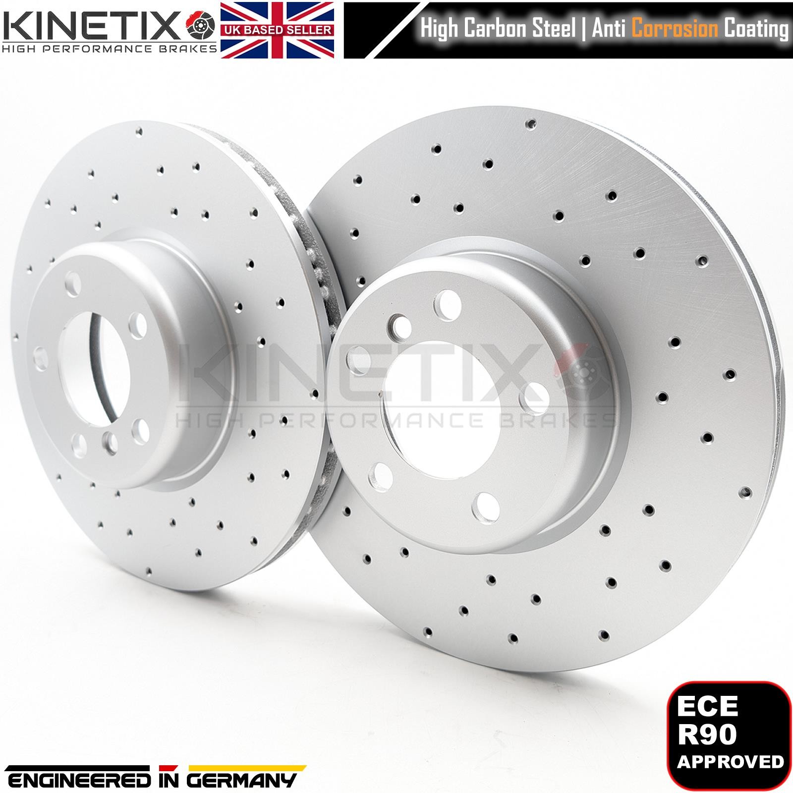 FOR BMW 440i F32 F33 F36 M SPORT DRILLED FRONT BRAKE DISCS PADS SENSOR 340mm