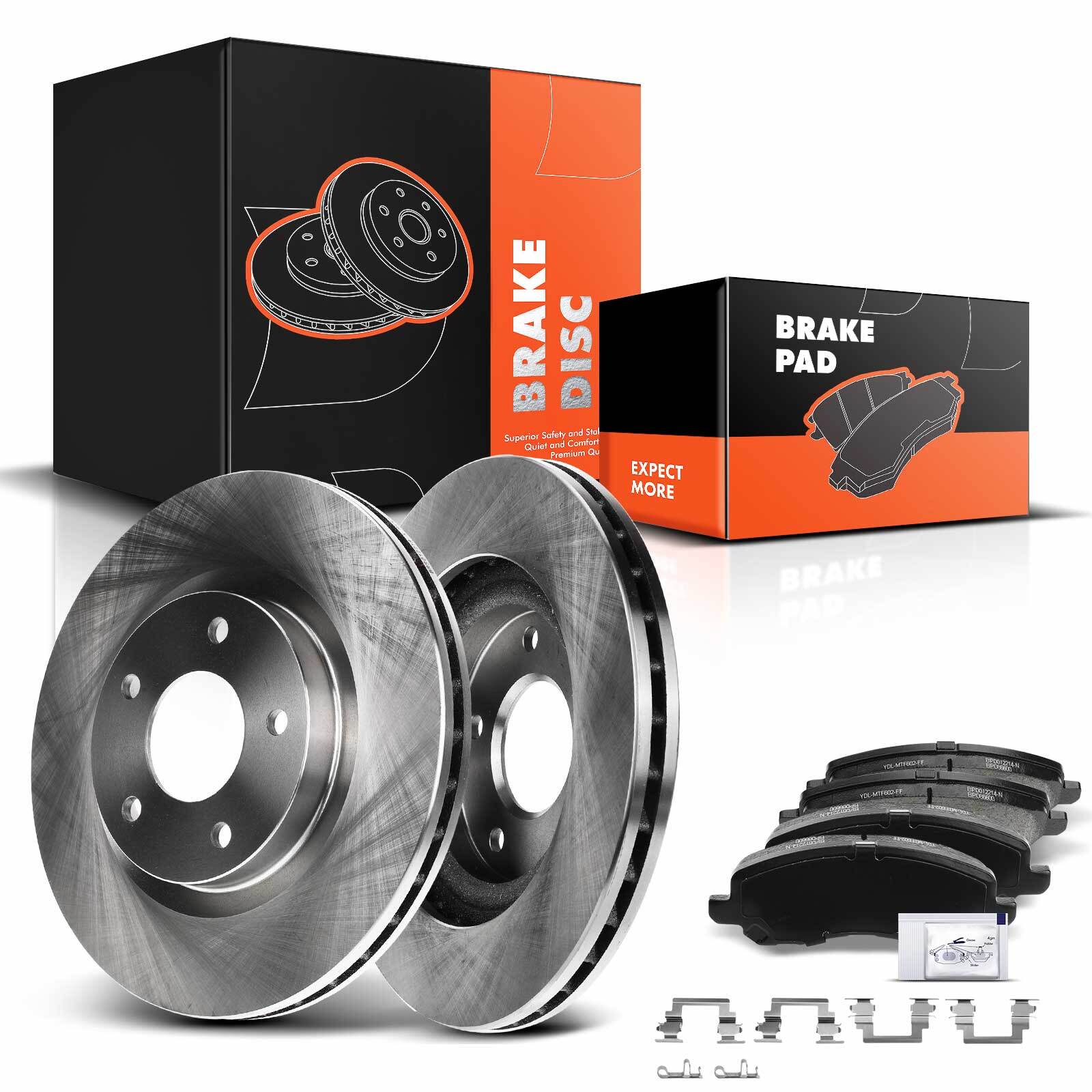 Front Disc Brake Rotor & Brake Pads for Jeep Patriot Mitsubishi Chrysler Dodge