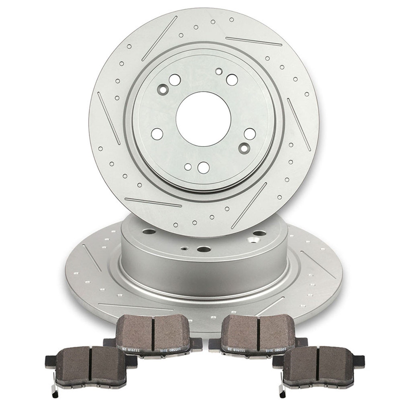 For Acura TSX 2009 – 2010 Rear Slotted Brake Rotors Discs and Ceramic Pads 282mm