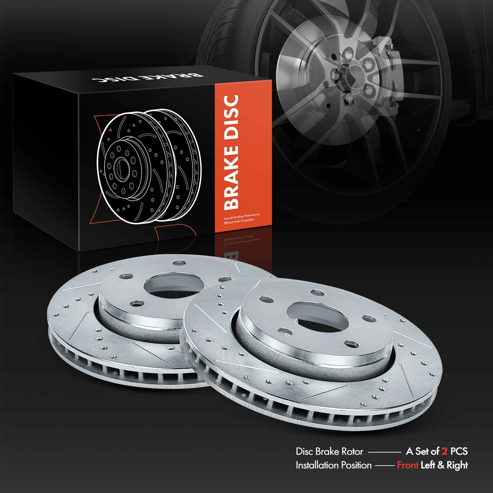 Front Left & Right Side Drilled Rotors for Jeep Wrangler 07-17 Wrangler JK 18