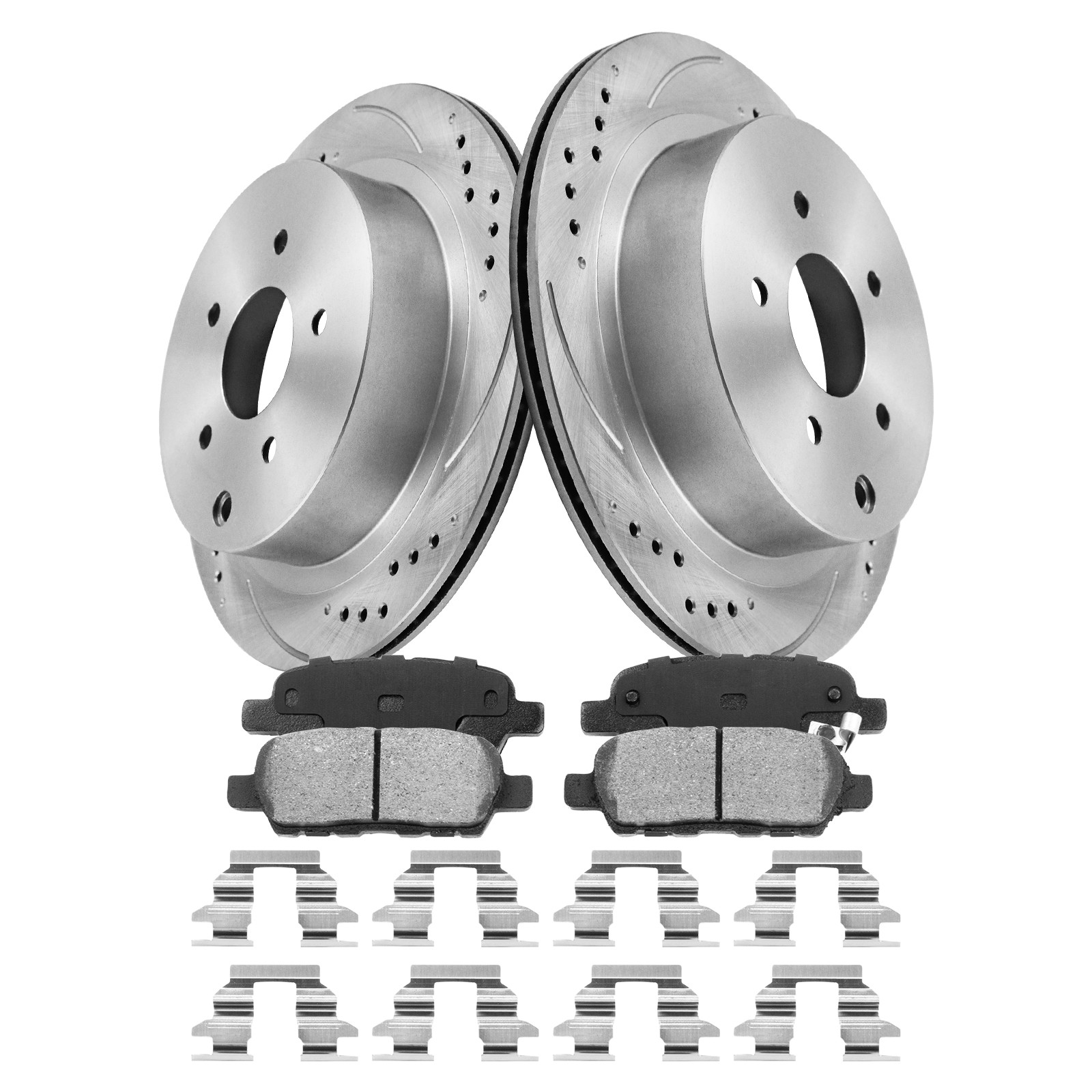 Rear Drilled Slotted Brake Rotors Ceramic Pads for INFINITI Q50 Q70 Q70L QX70