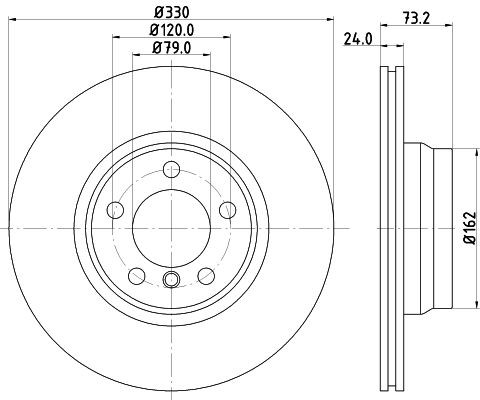 2x Front Brake Disc Fits BMW Mintex MDC2534 Outer Ø 330mm Vented