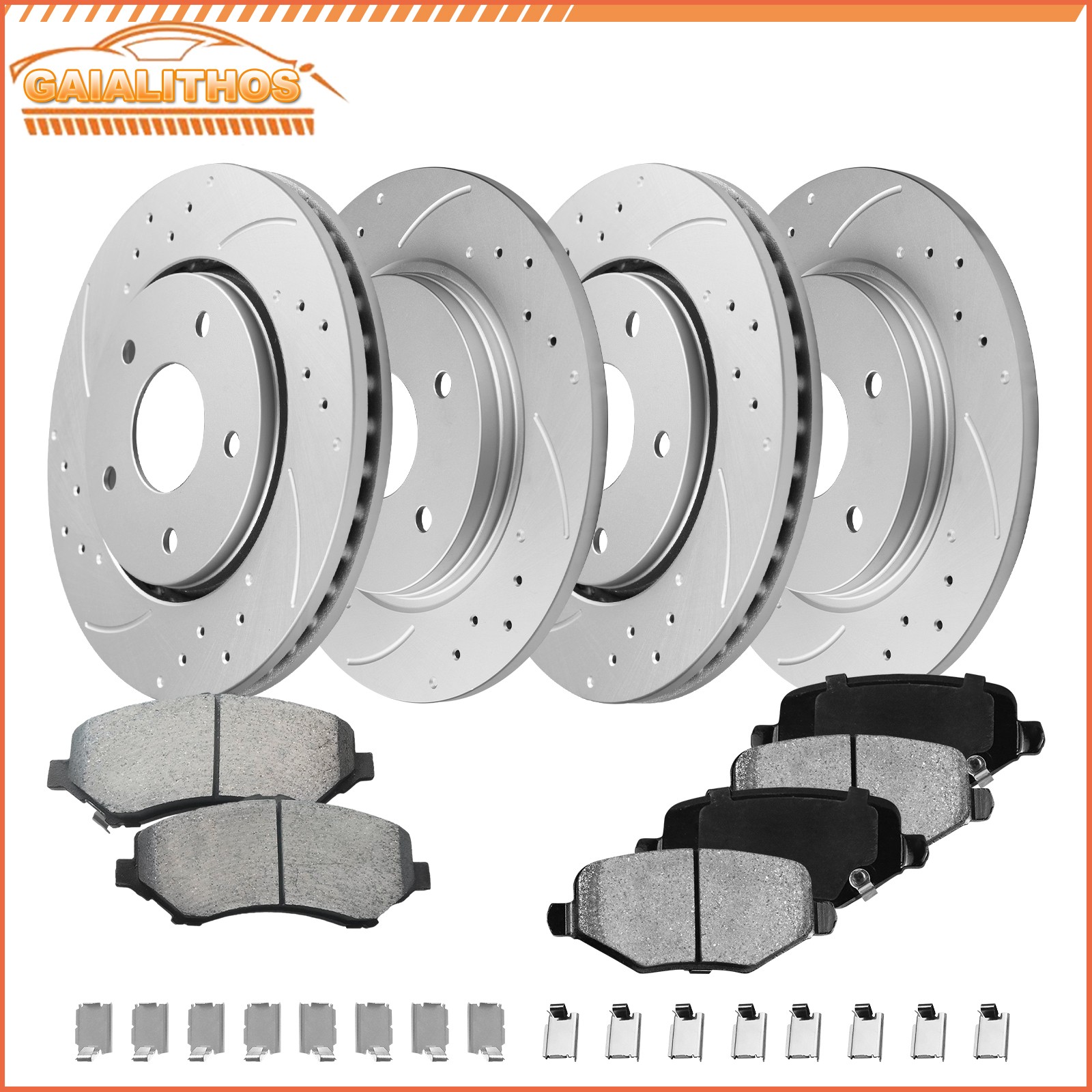Front & Rear Brake Rotors Pads for Dodge Journey Grand Caravan Town & Country