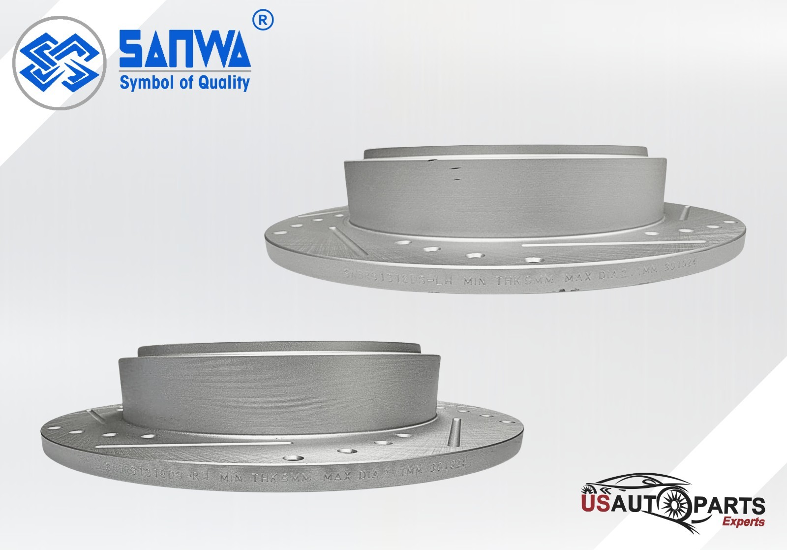 REAR BRAKE ROTOR GEOMET SOLID DS & CERAMIC PAD KIT 313 mm FOR HONDA PILOT 01-08