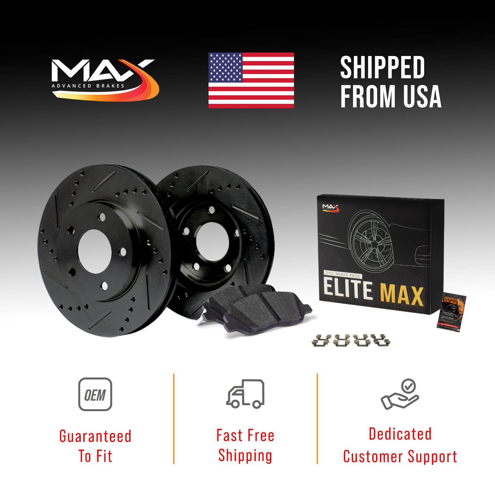 Rear Drilled Slotted Rotors + Pads for Ford F150 Expedition Lincoln Navigator