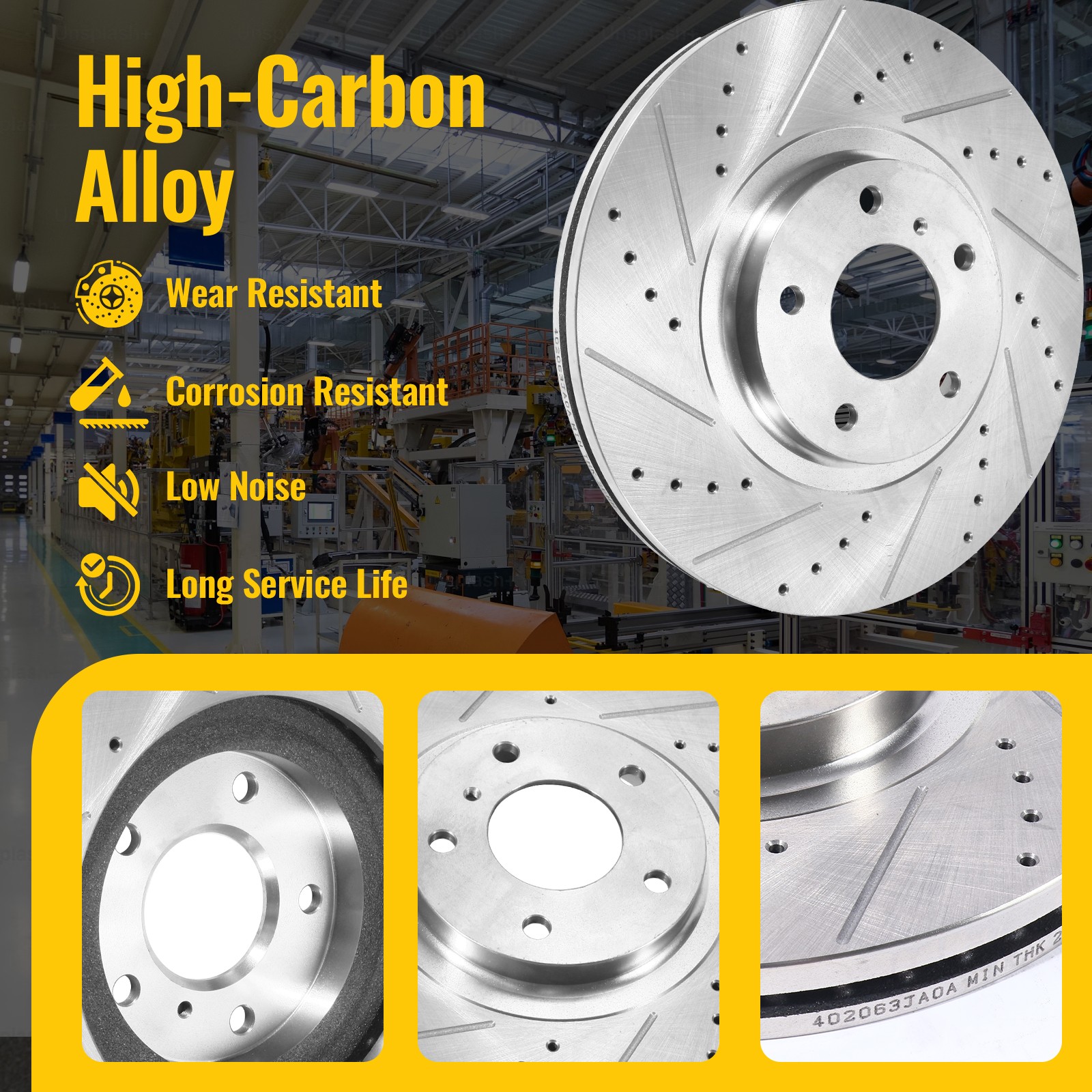 Drilled Slotted Rotors&Ceramic Pads Kit Front Rear for Nissan Murano Pathfinder