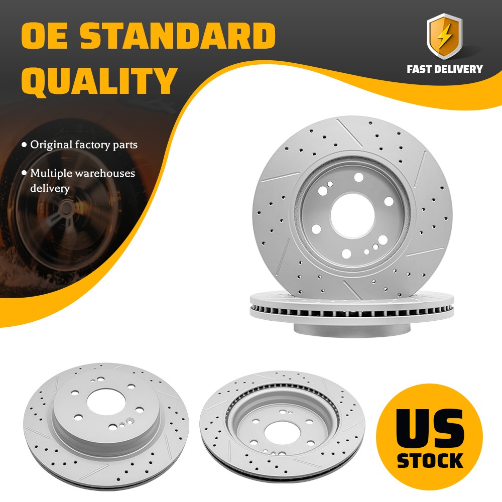 Front + Rear Drilled Brake Rotors for Chevy Silverado Sierra 1500 Suburban Yukon