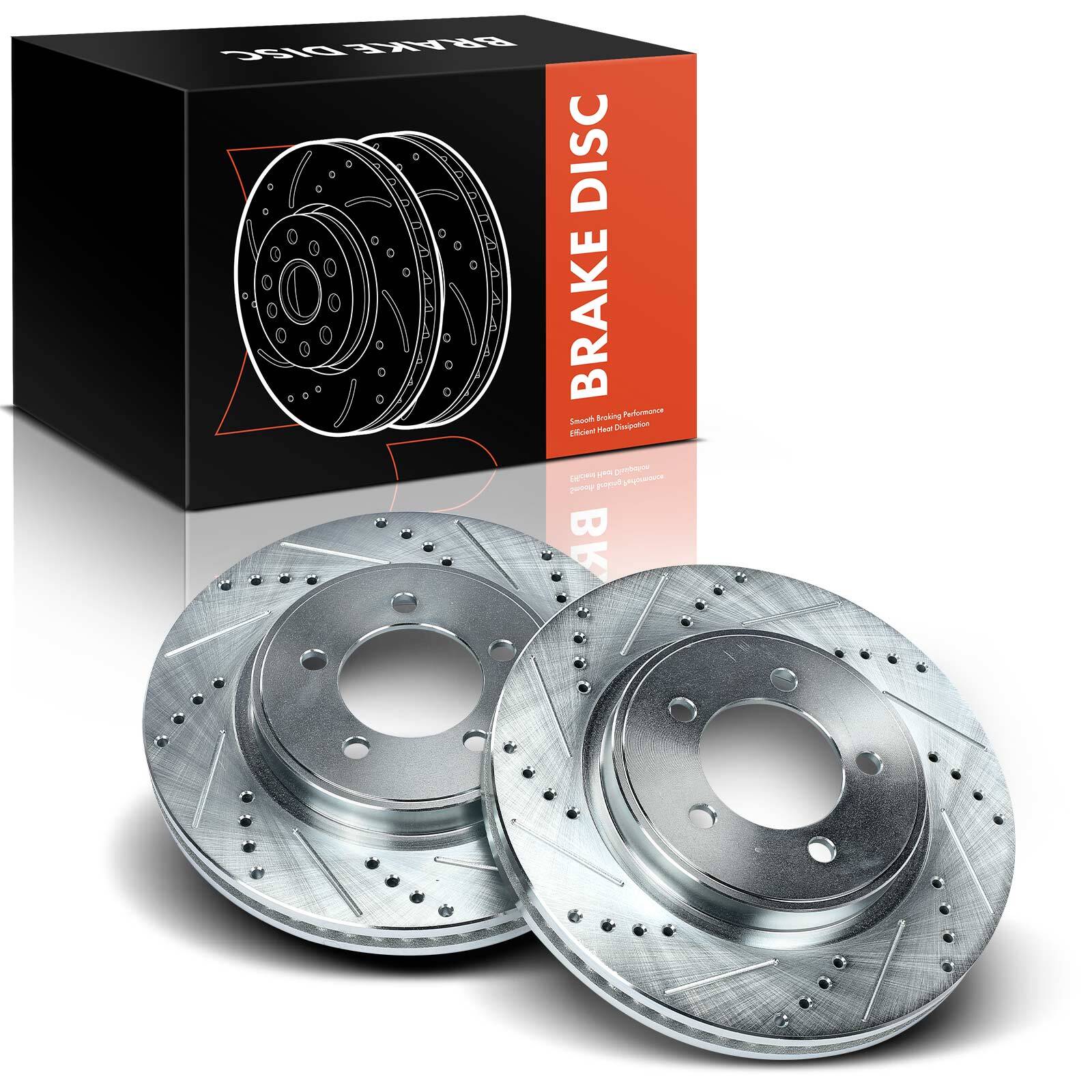 2x Front LH & RH Drilled Brake Rotor for Ford F-150 2010-2016 2017 7-Lug Wheels