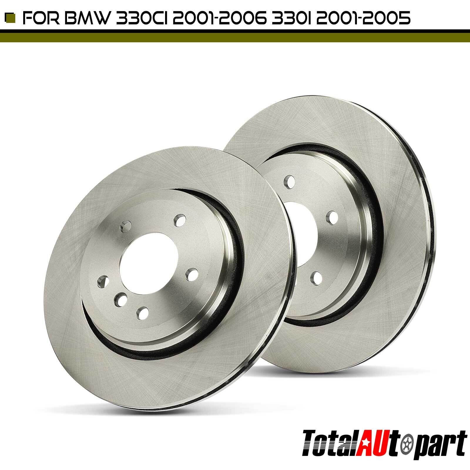 2x Disc Brake Rotors for BMW E46 330i 330xi 2001-2005 330Ci 2001-2006 Rear Side