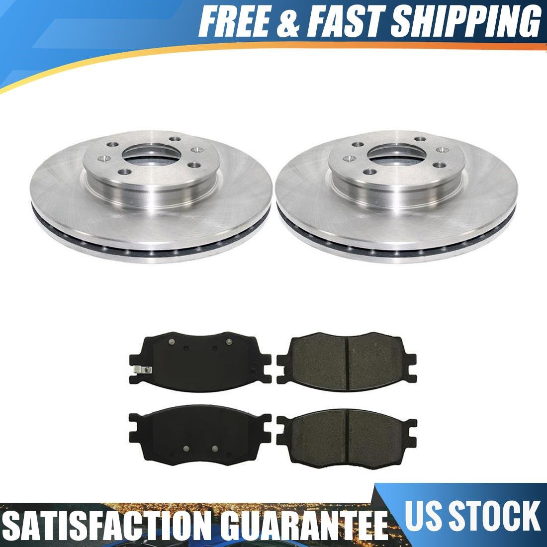 Fits 2006-2012 Dodge Attitude Front Brake Rotors & Ceramic Brake Pads