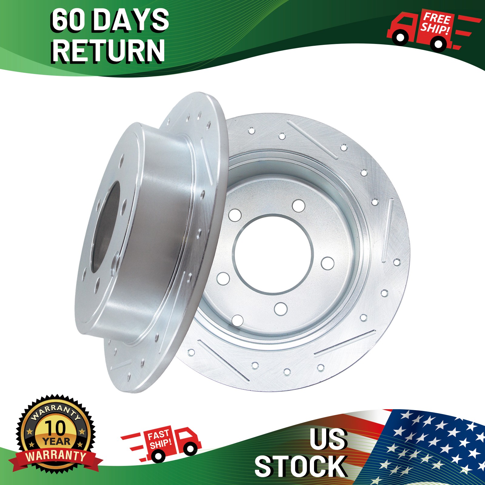 10.31 inch Rear Drilled Rotor for CHRYSLER DODGE JEEP MITSUBISHI