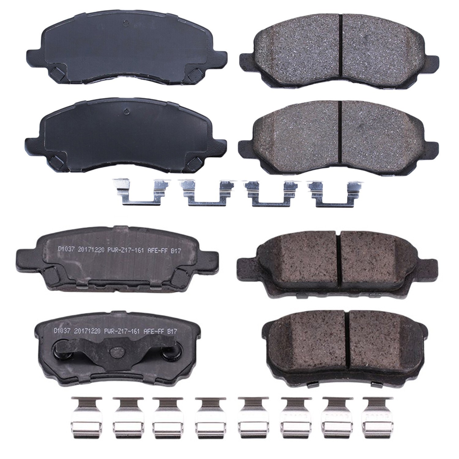 NEW OE Front & Rear Ceramic Brake Pads Kit For 2007-2017 Jeep Patriot 9 Yr Warr.