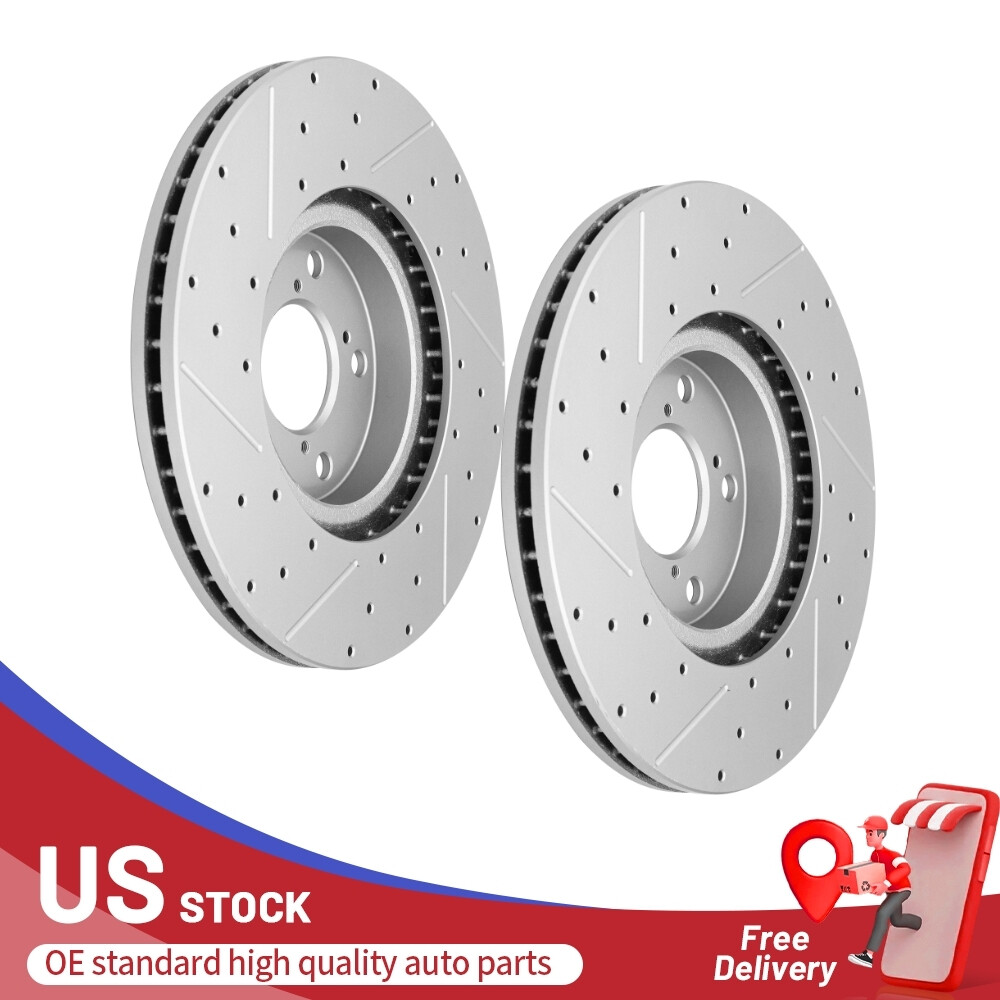 330mm Front Drilled Disc Brake Rotors Set for Honda Pilot Acura MDX RLX ZDX