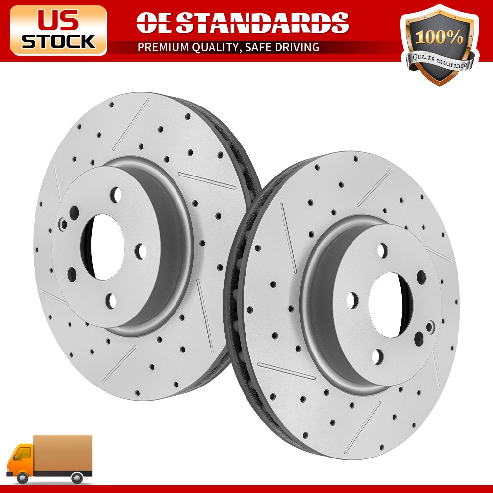 12.68 inch (322mm) Front Rear Drilled Brake Rotors for Mercedes Benz C350 E350