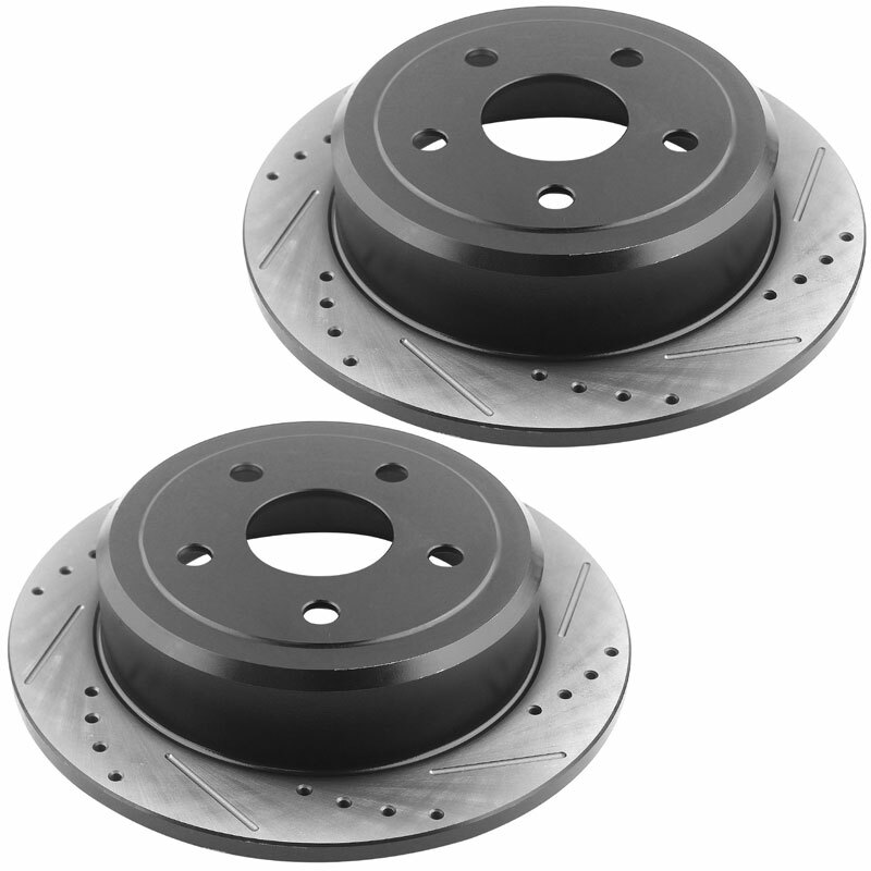 Rear Black E-Coating Brake Rotor For 2007-2015 2016 2017 Wrangler Jeep 316Mm