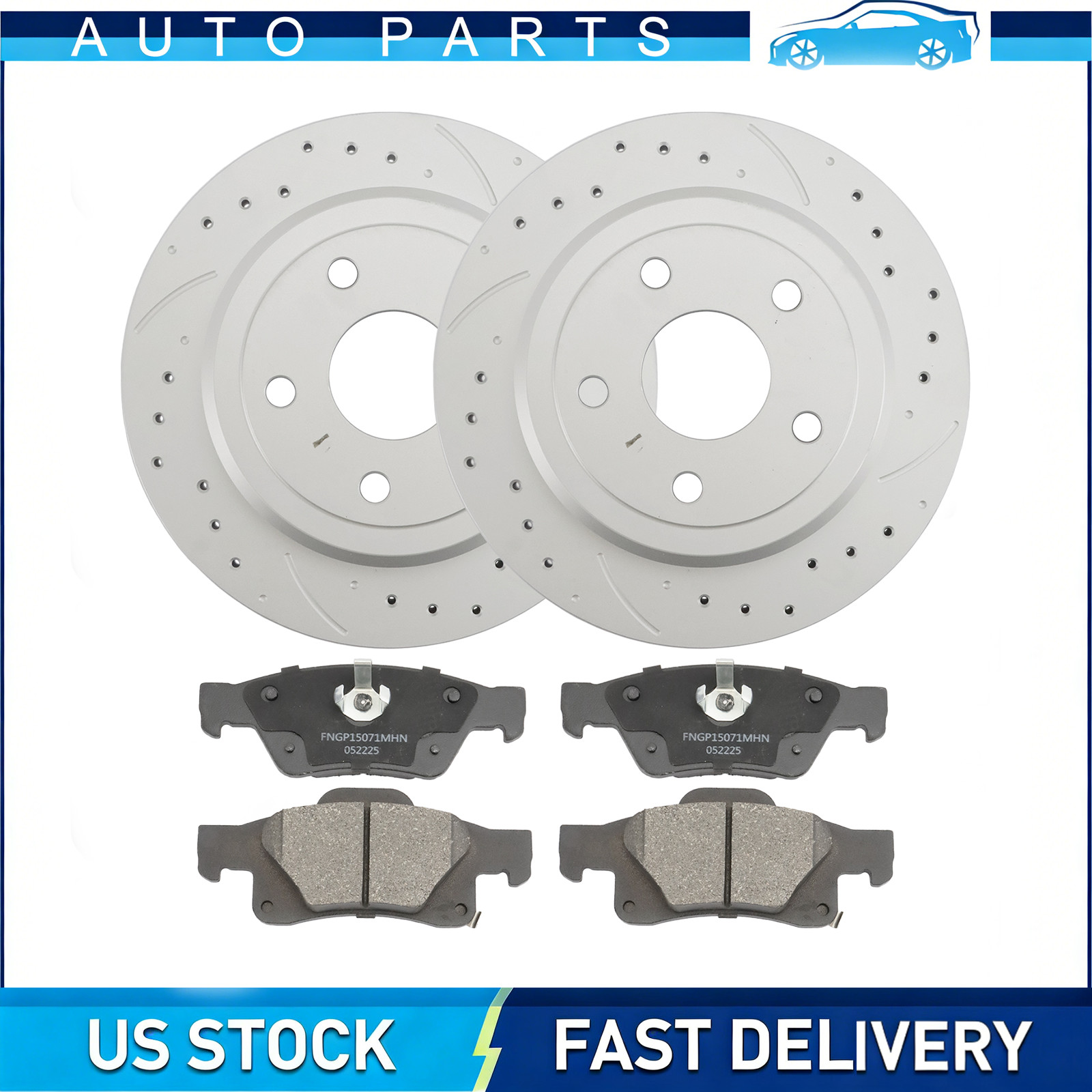 12.99” For Jeep Grand Cherokee 2011-2020 Rear Brake Disc Rotors Brake Pads Kit