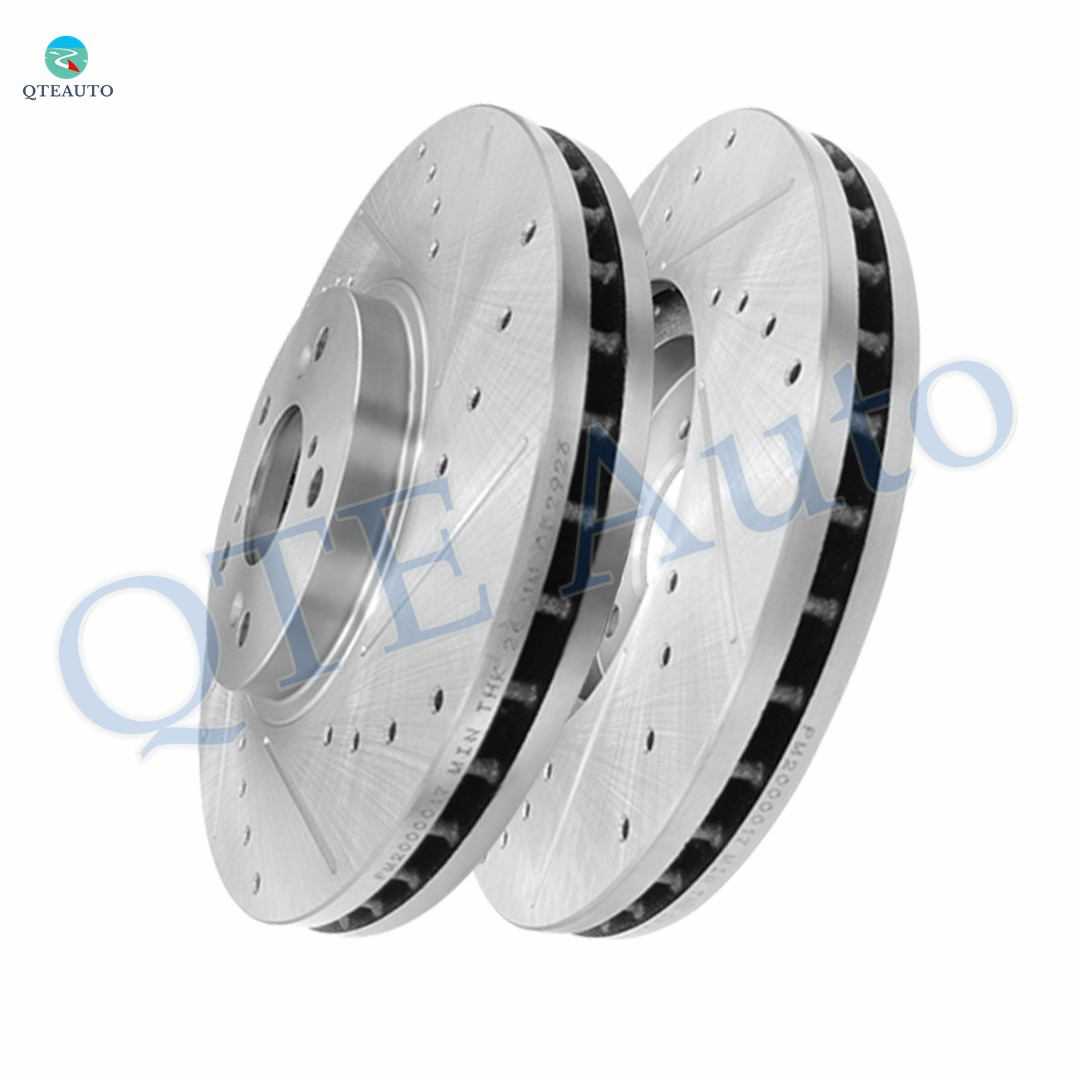 Front 300mm Drilled Slotted Disc Brake Rotors For 2003-2008 Honda Pilot