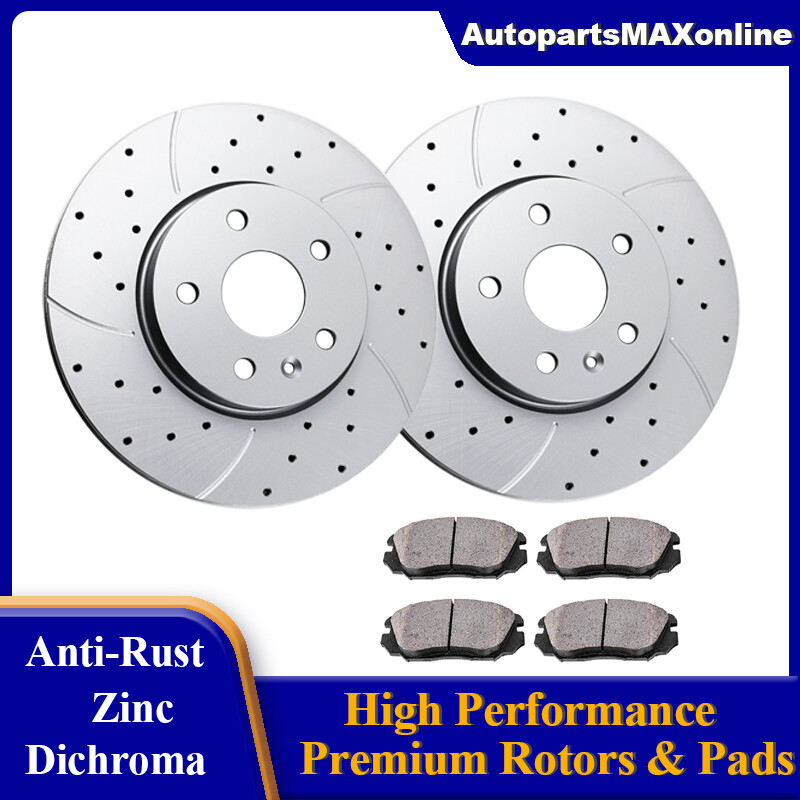 Front Slotted Rotors Brake Pads for Chevy Equinox GMC Terrain Malibu LaCrosse