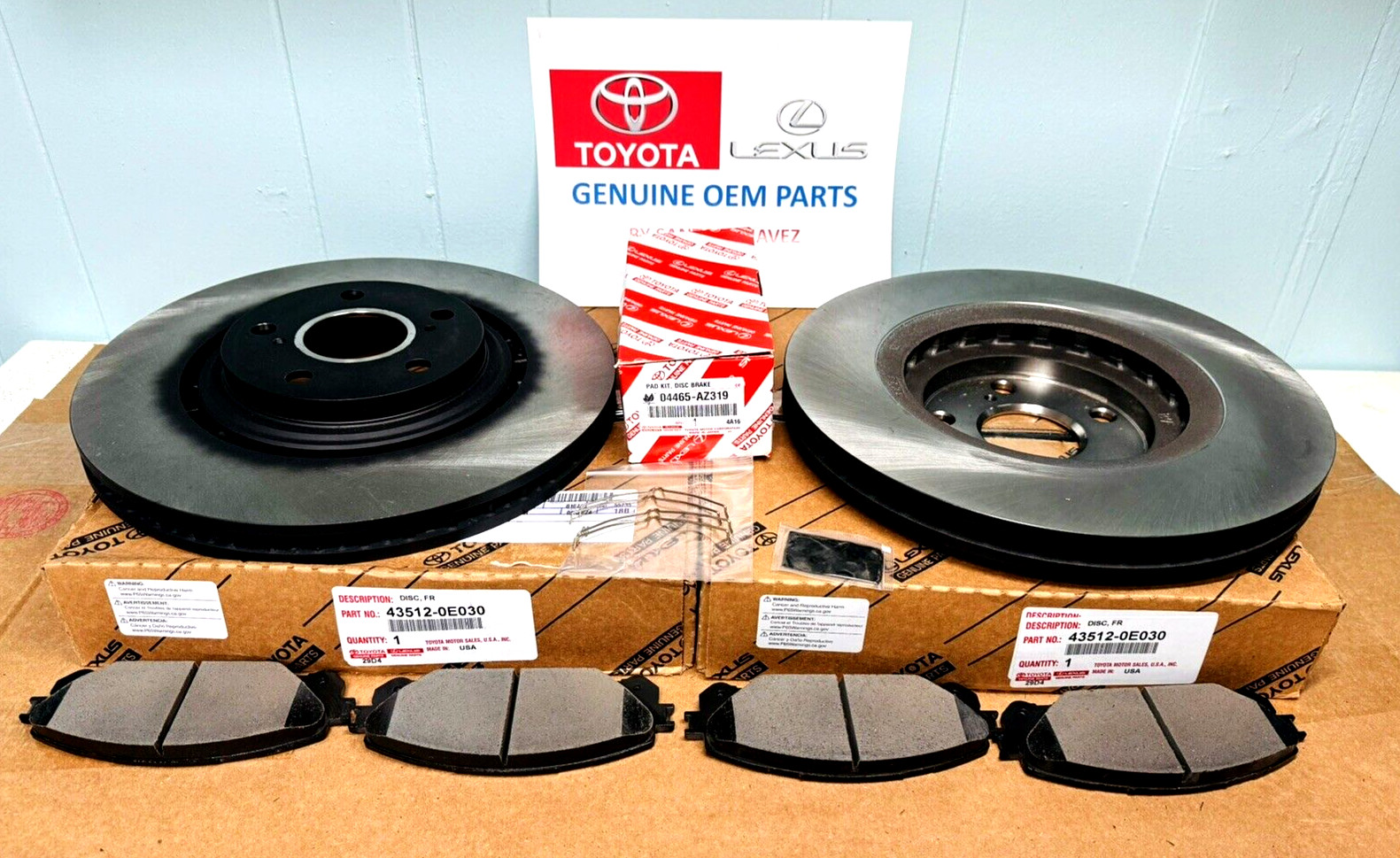 2011-2020 Toyota Sienna Front Brake Rotor & PADS Kit GENUINE OEM PART