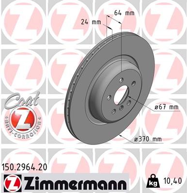 Zimmermann 150.2964.20 Brake Disc for BMW
