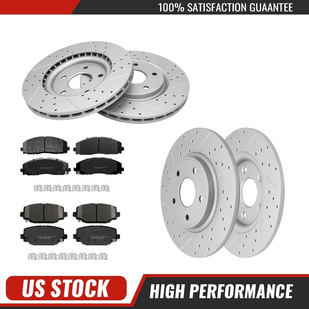 330mm Front & 328mm Rear Disc Rotors Brake Pads For Ram C/V Town Country Journey