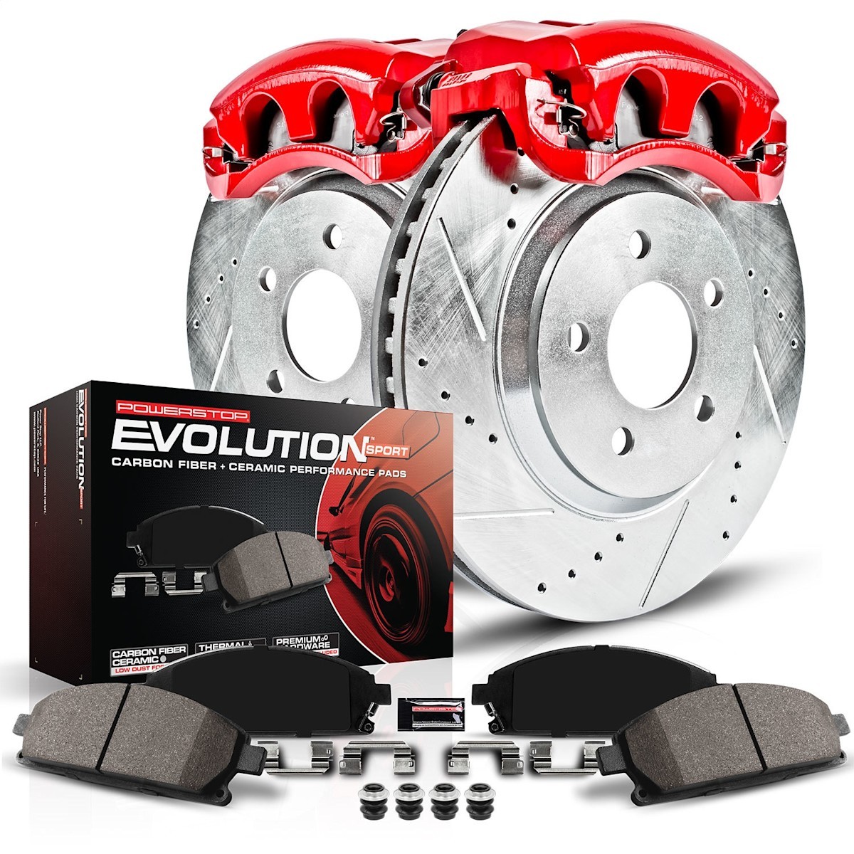 Powerstop 244mm Rear Brake Discs Calipers Pads Kit for 1999-05 Volkswagen Passat