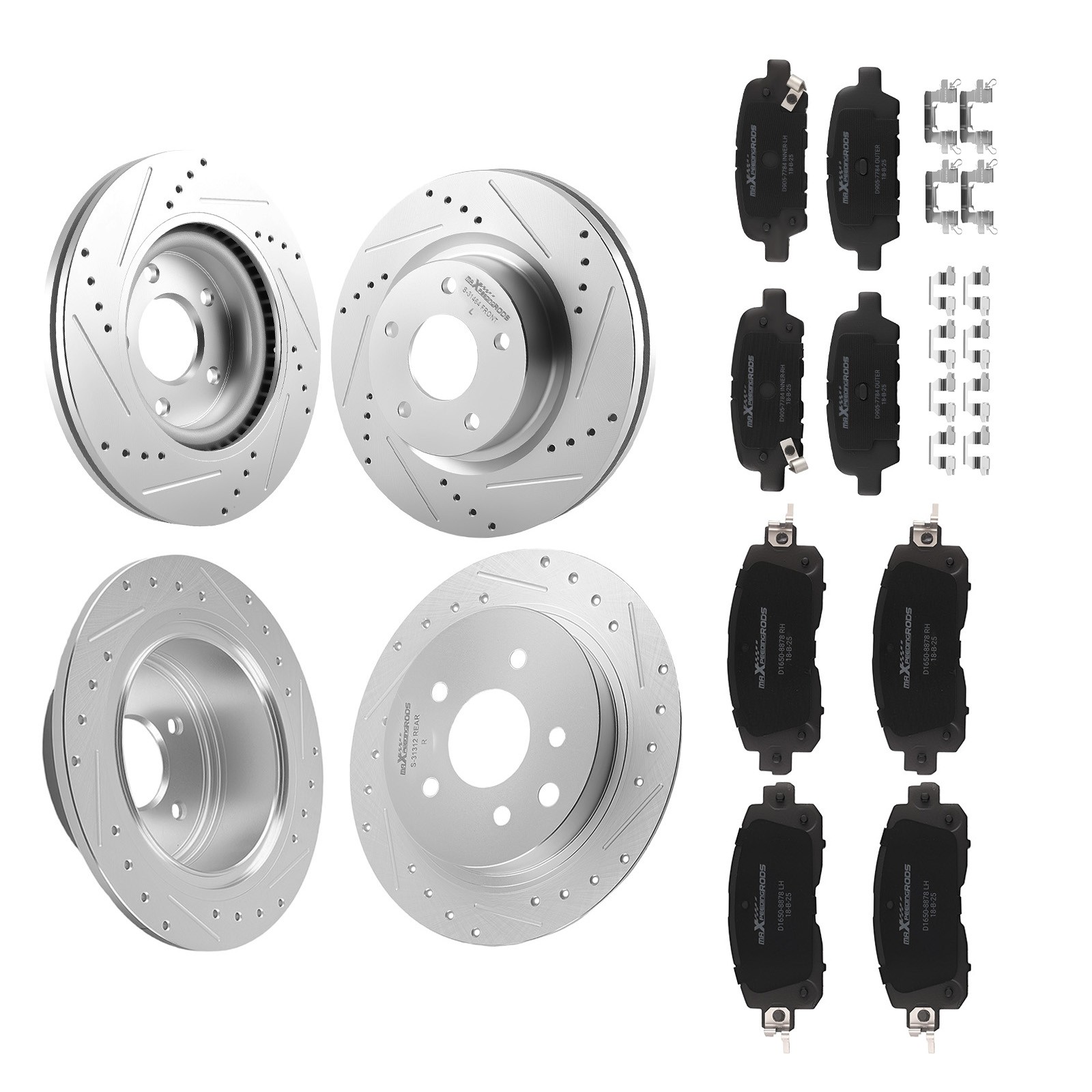 Front Rear Brake Rotors&Ceramic Pads Kit for Nissan Altima 2013 2014-23 S-31464