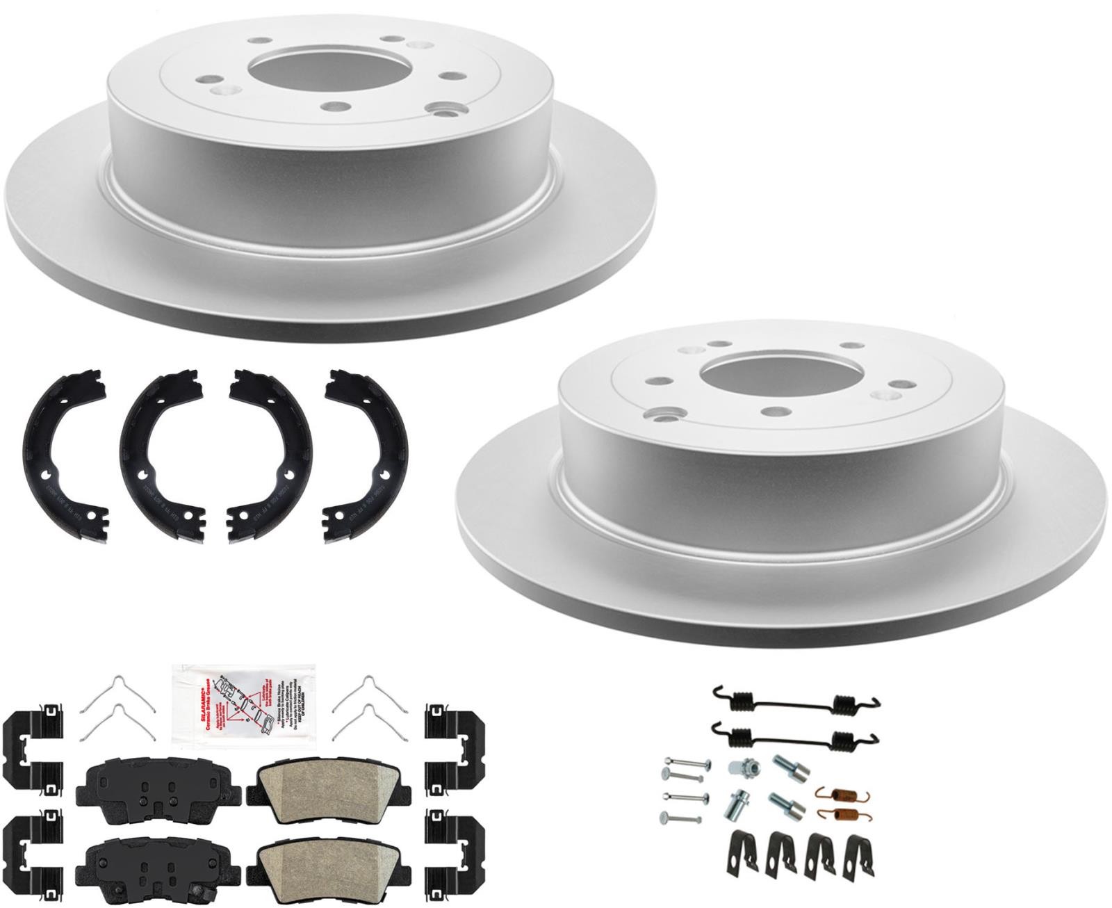 Disc Brake Rotors Hardware Ceramic Pads For Kia Sportage w Manual Parking 17-21
