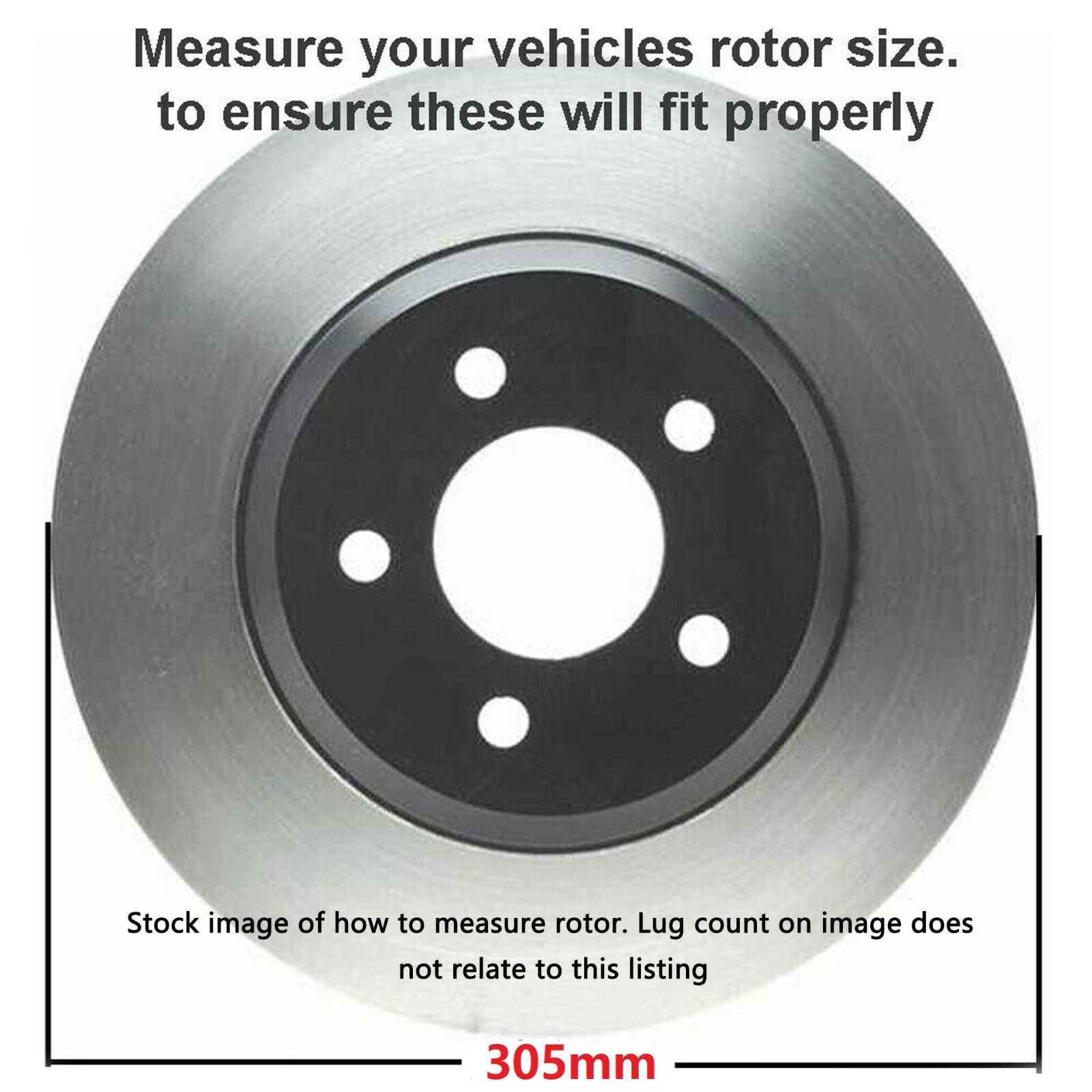305mm Front Drilled Brake Rotors + Ceramic Pads for 2001-2006 Volvo S60 V70 S80