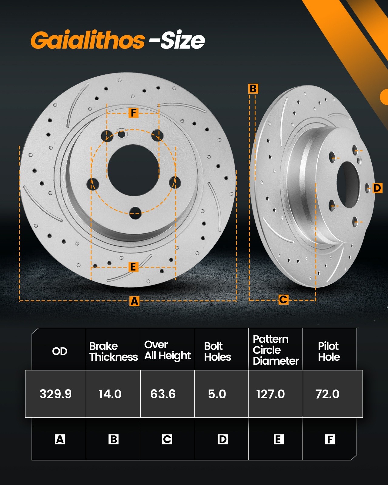 Rear Drilled Rotors Brakes Pads For 2011-2019 2020 Dodge Durango Grand Cherokee